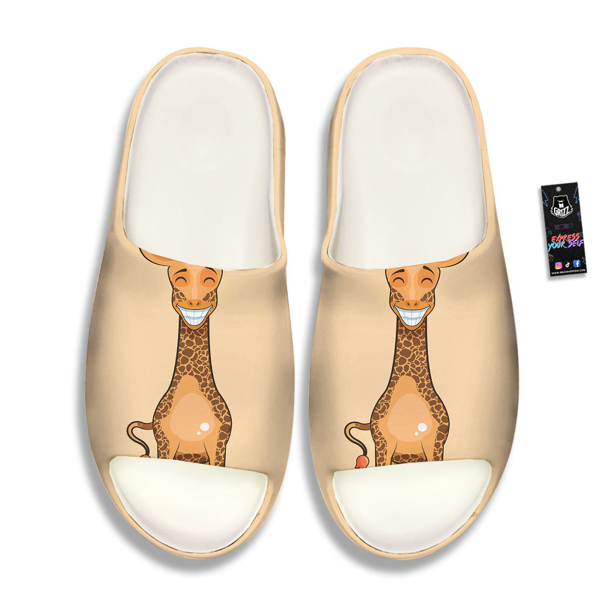 Giraffe Smiley Face Print Sandals-grizzshop