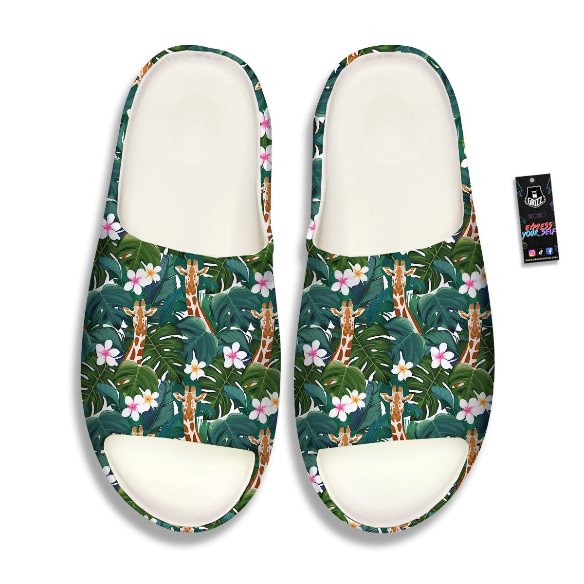 Giraffe Tropical Print Pattern Sandals-grizzshop