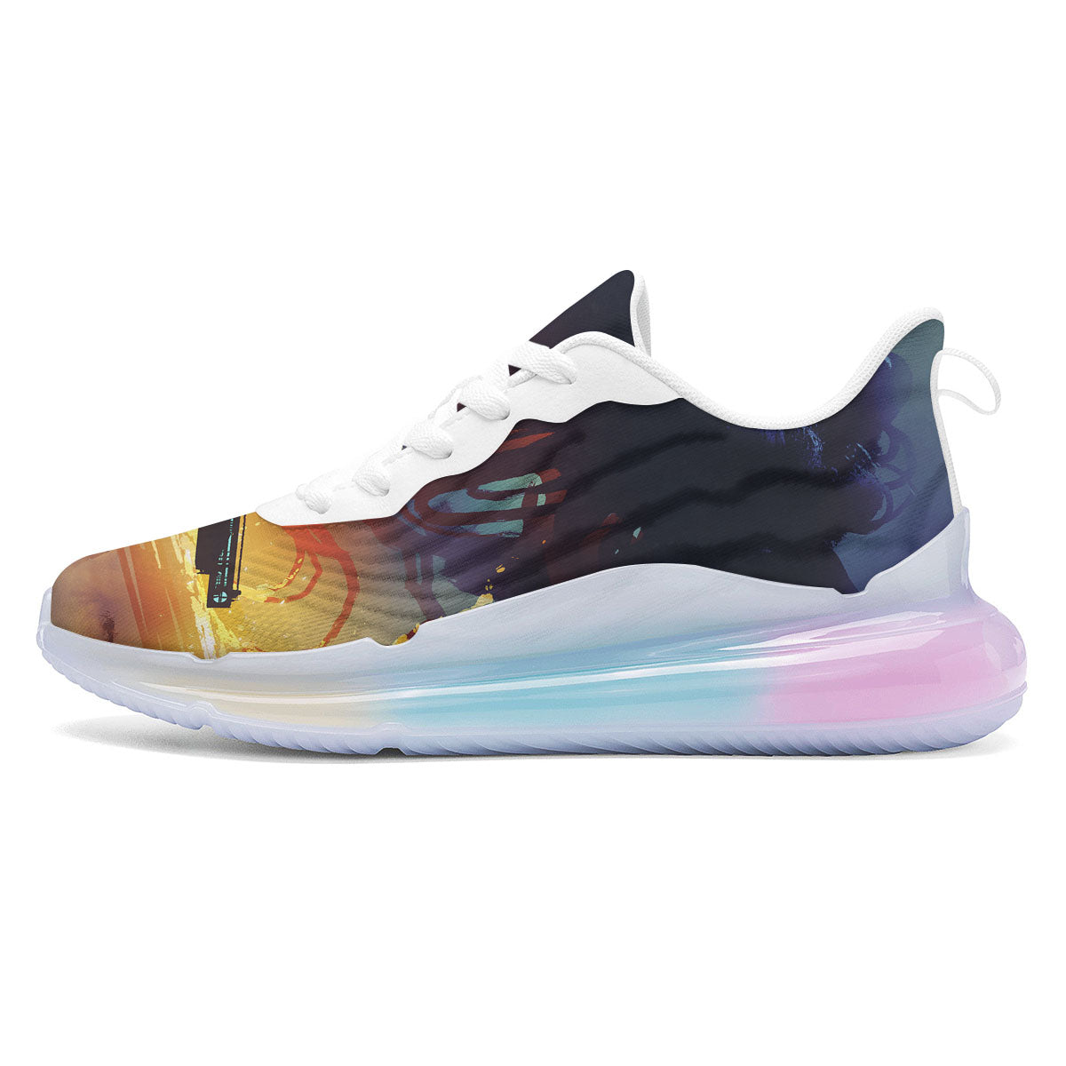 Girl Fight With Alien Octopus Monster Print Running Sneakers-grizzshop
