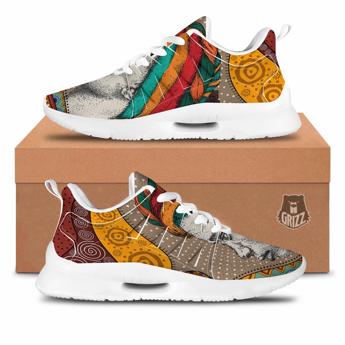 Girl Tribal African Print Tennis Shoes-grizzshop