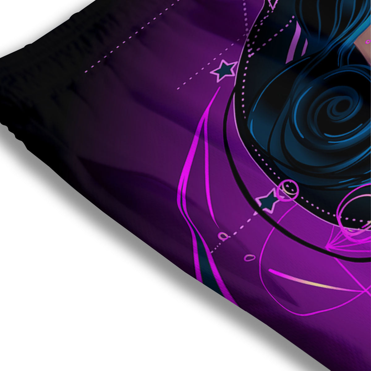 Girl Wiccan And Magical Moon Print Mesh Shorts