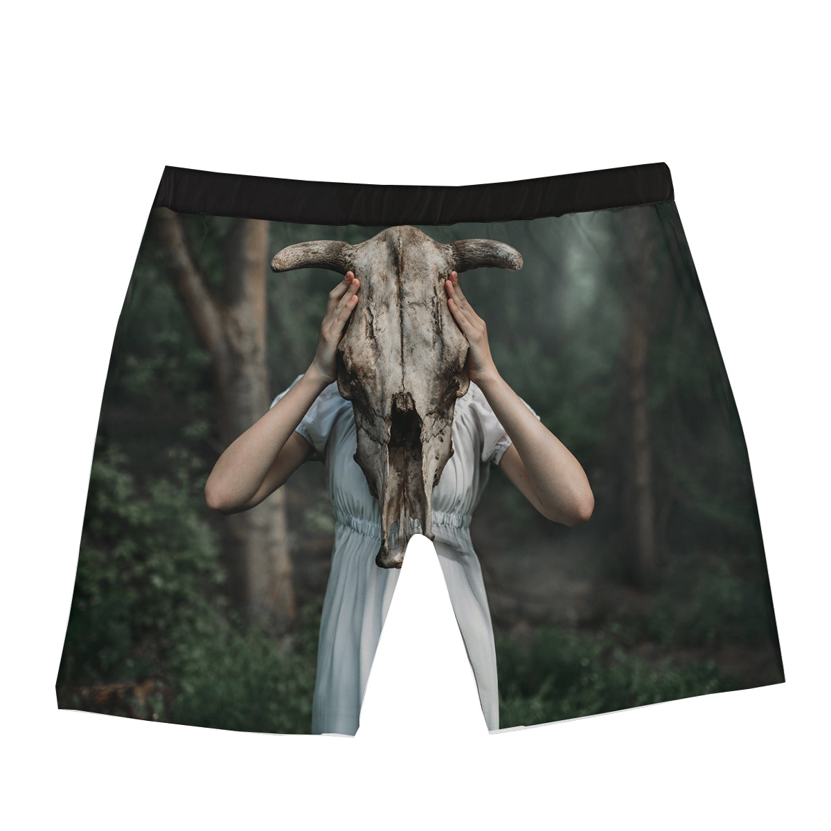 Girl With Animal Skull Print Boxer Briefs-grizzshop