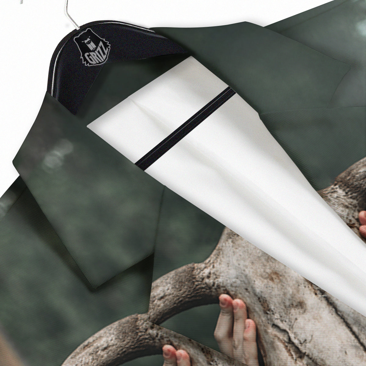 Girl With Animal Skull Print Men's Sport Coat-grizzshop