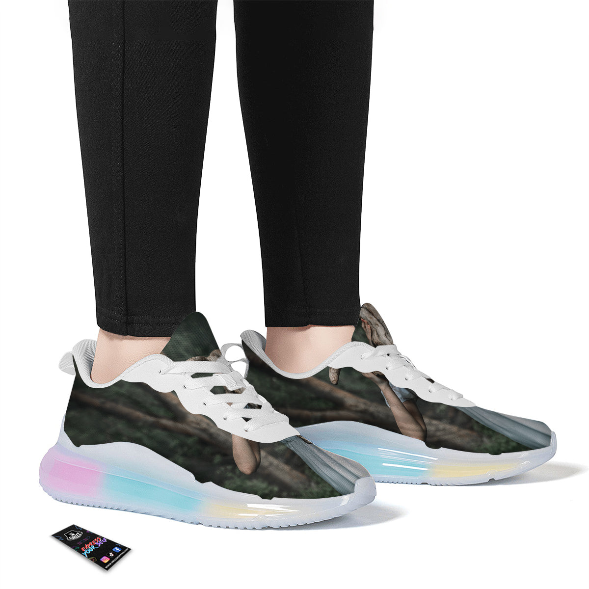 Girl With Animal Skull Print Running Sneakers-grizzshop