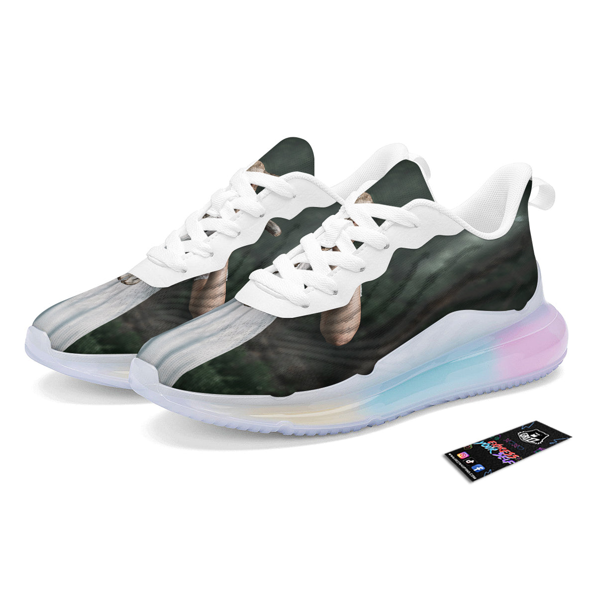 Girl With Animal Skull Print Running Sneakers-grizzshop