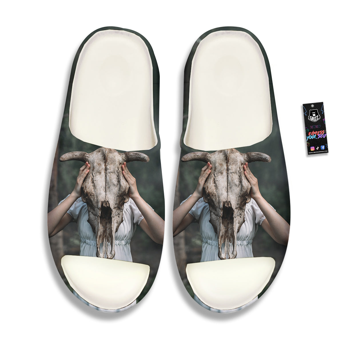 Girl With Animal Skull Print Sandals-grizzshop