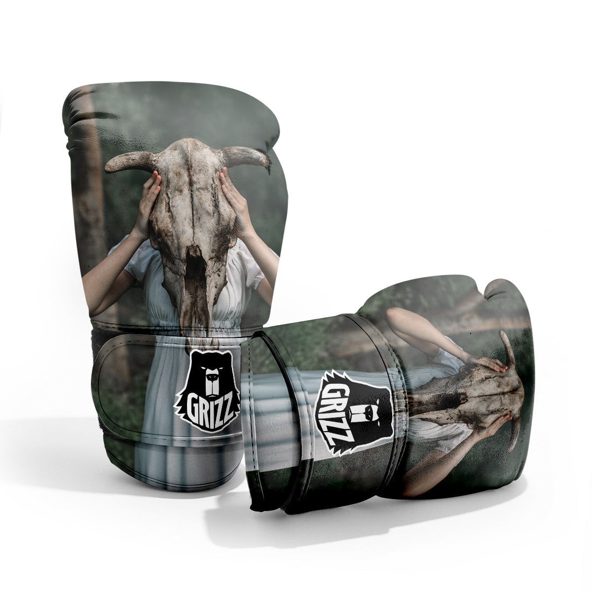 Girl With Animal Skull Print Pro Boxing Glove