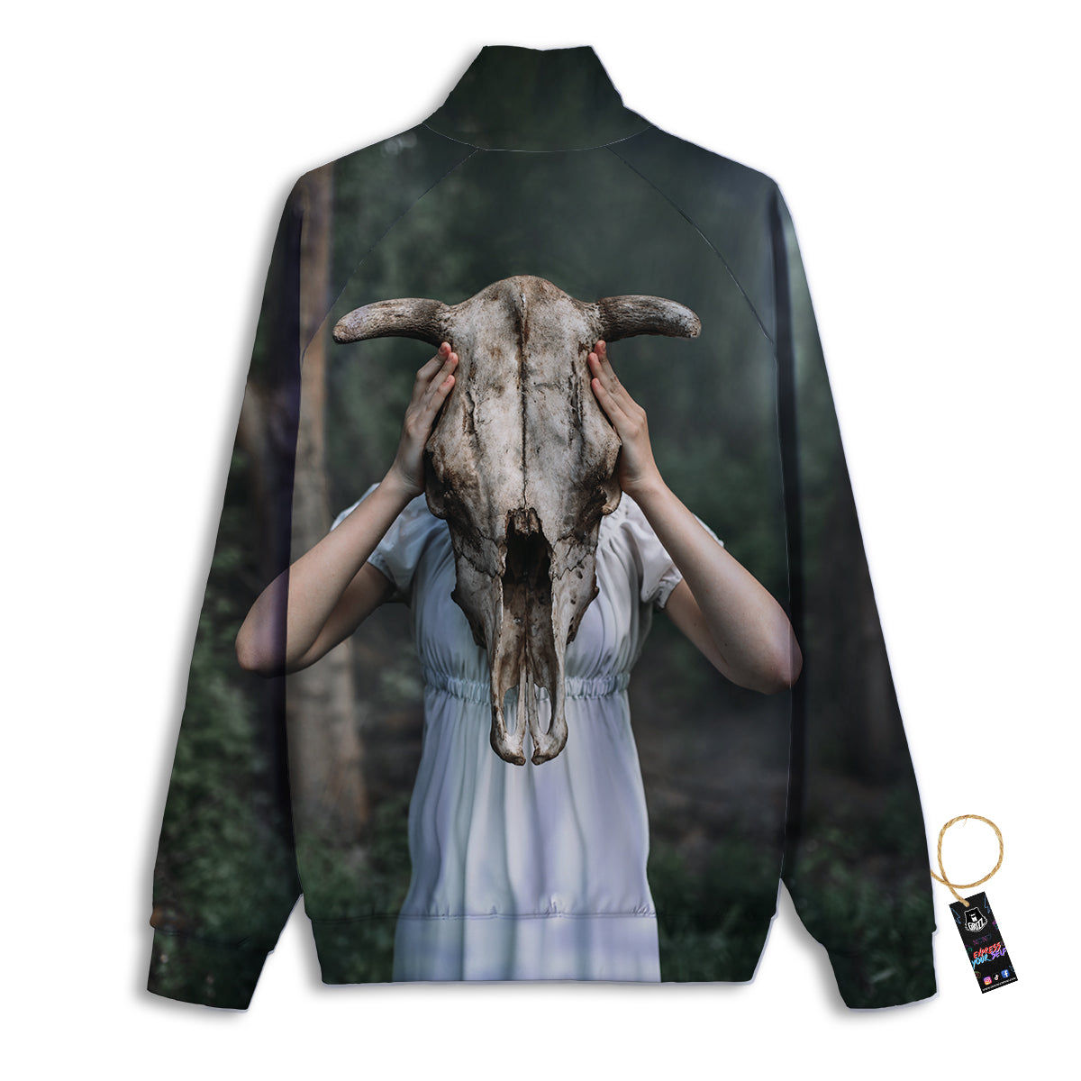 Girl With Animal Skull Print Track Jacket-grizzshop