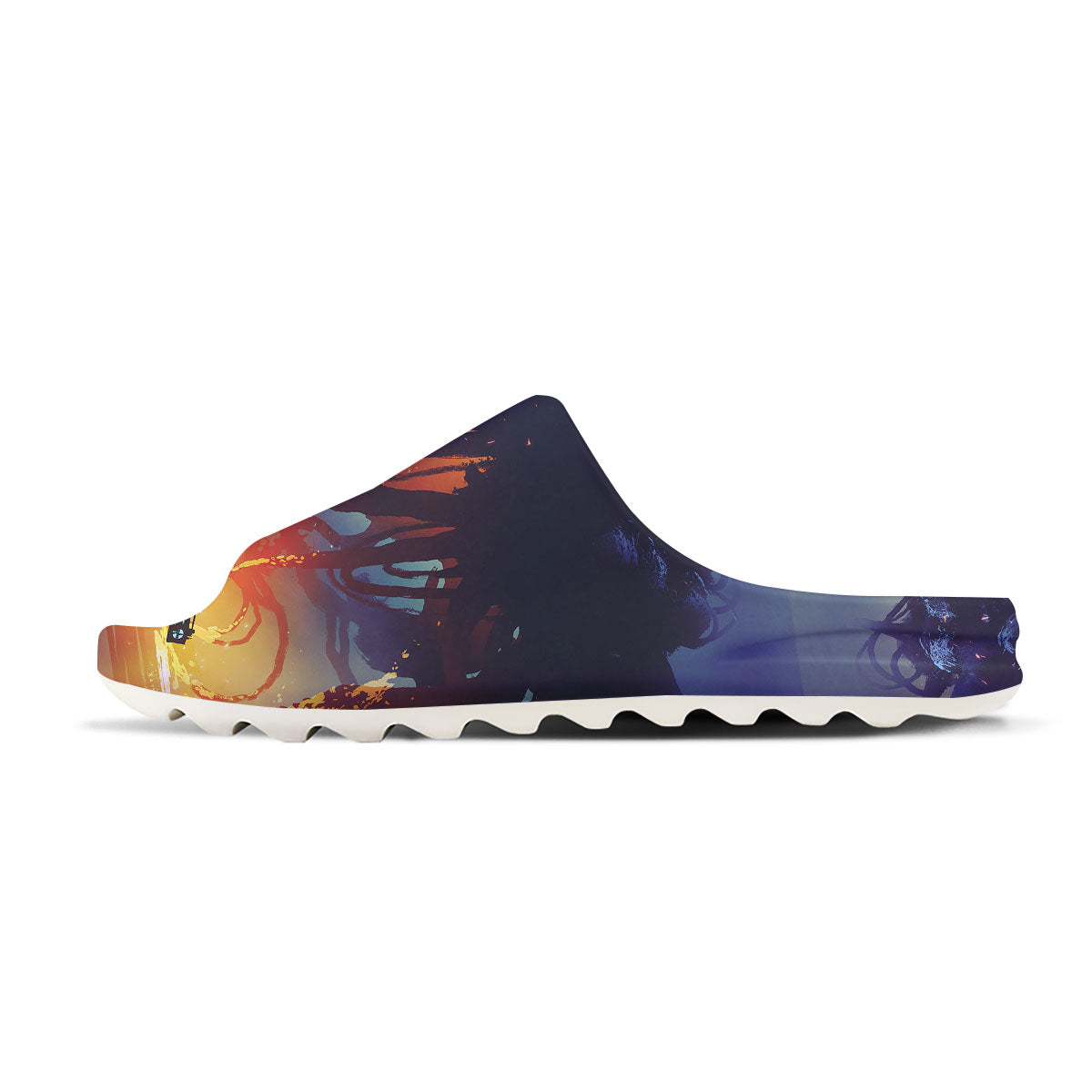 Girl Fight With Alien Octopus Monster Print Sandals-grizzshop