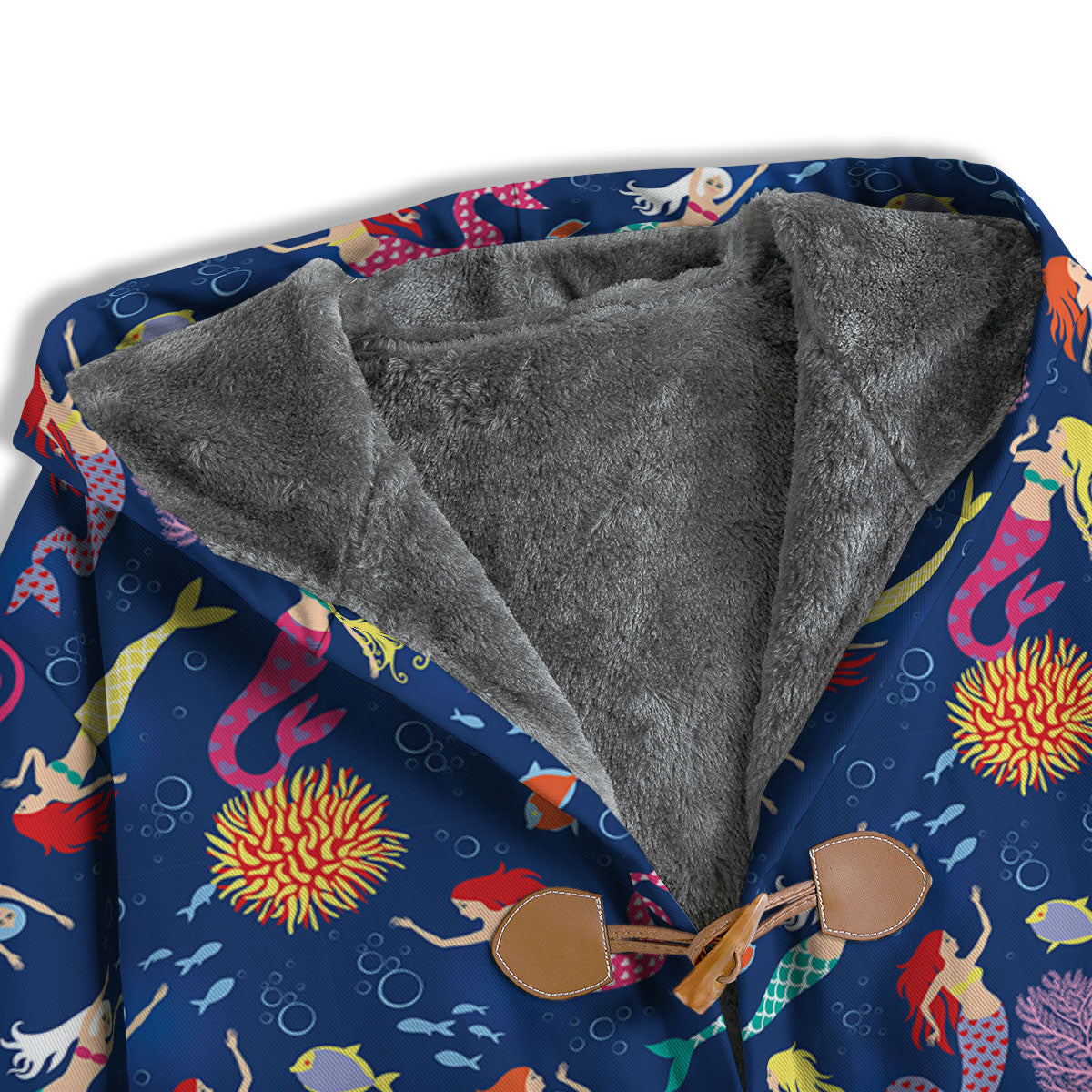 Girls Mermaid Print Pattern Men's Windbreaker Jacket-grizzshop