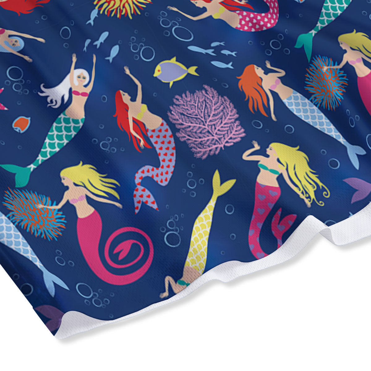 Girls Mermaid Print Pattern Mesh Shorts