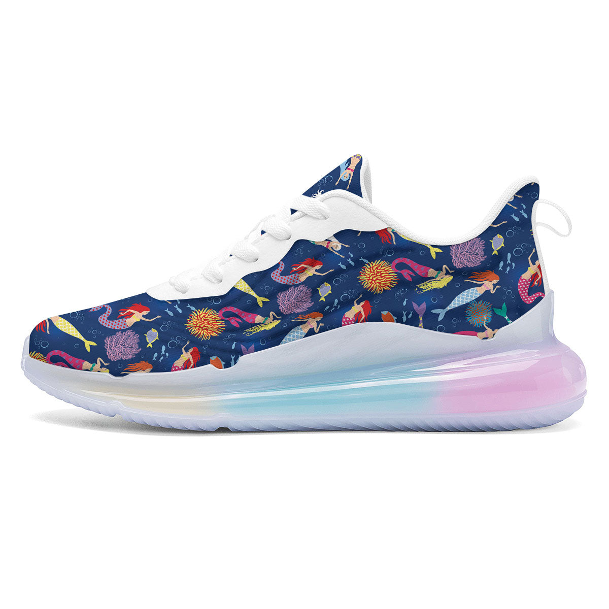 Girls Mermaid Print Pattern Running Sneakers-grizzshop