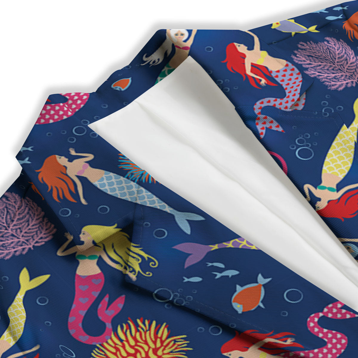 Girls Mermaid Print Pattern Women's Blazer-grizzshop