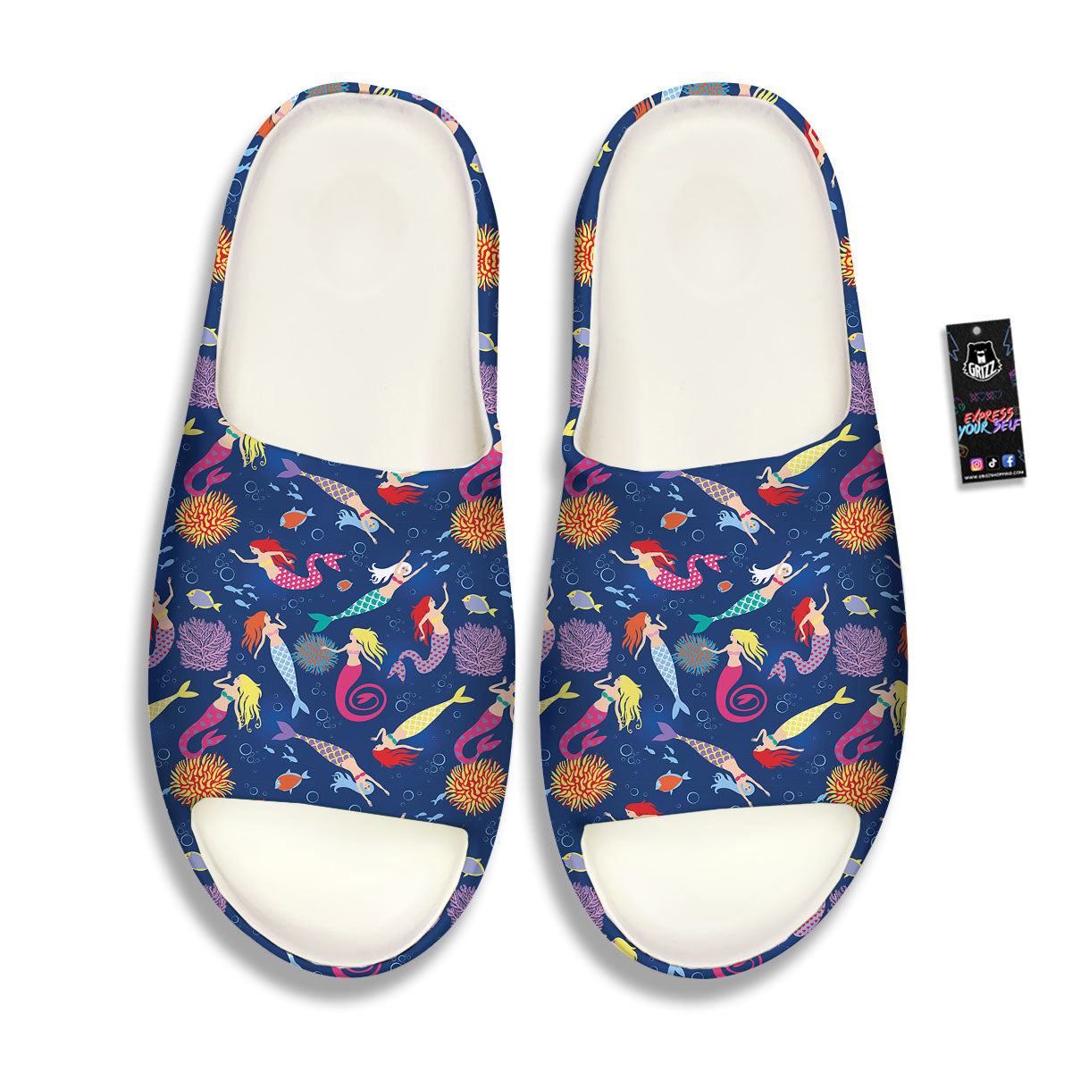 Girls Mermaid Print Pattern Sandals-grizzshop