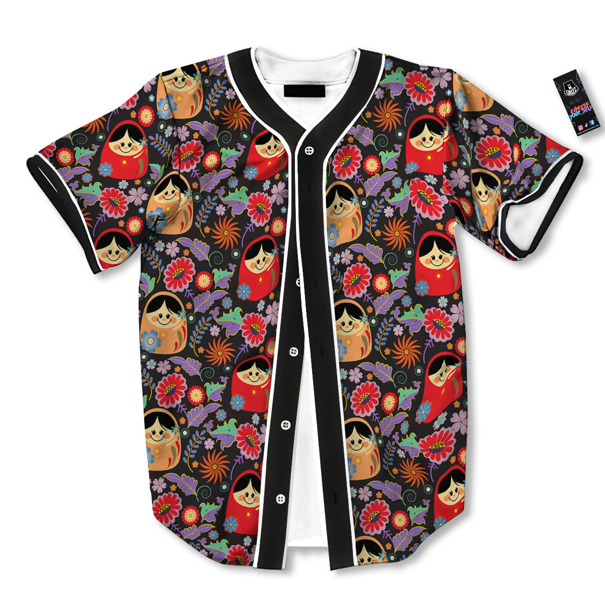 Girly Flower Pink Print Pattern Baseball Jersey-grizzshop