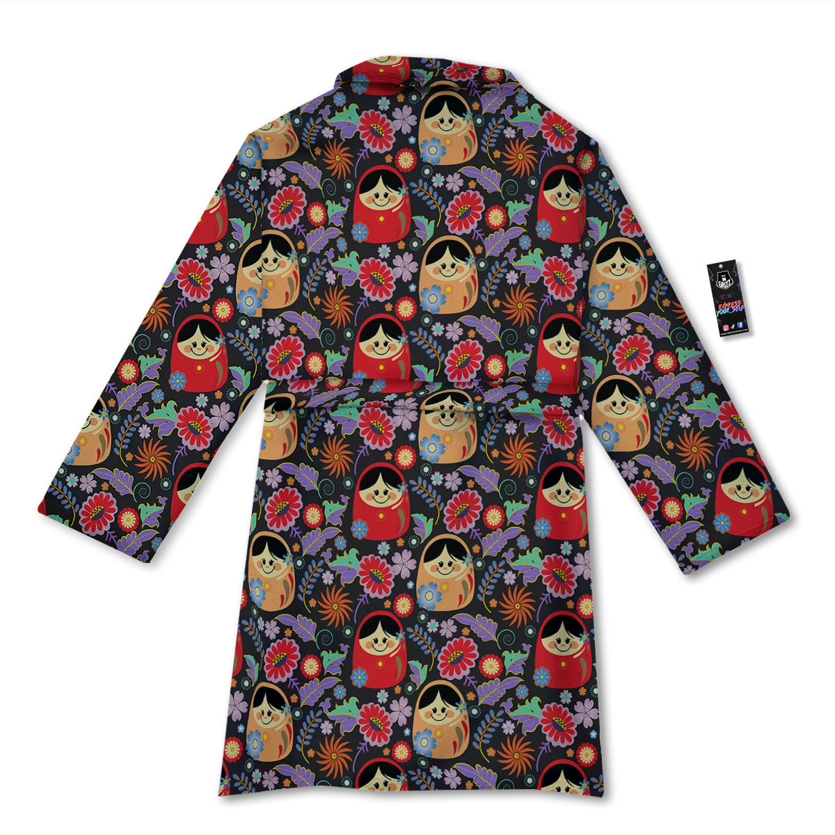 Girly Flower Pink Print Pattern Bathrobe-grizzshop