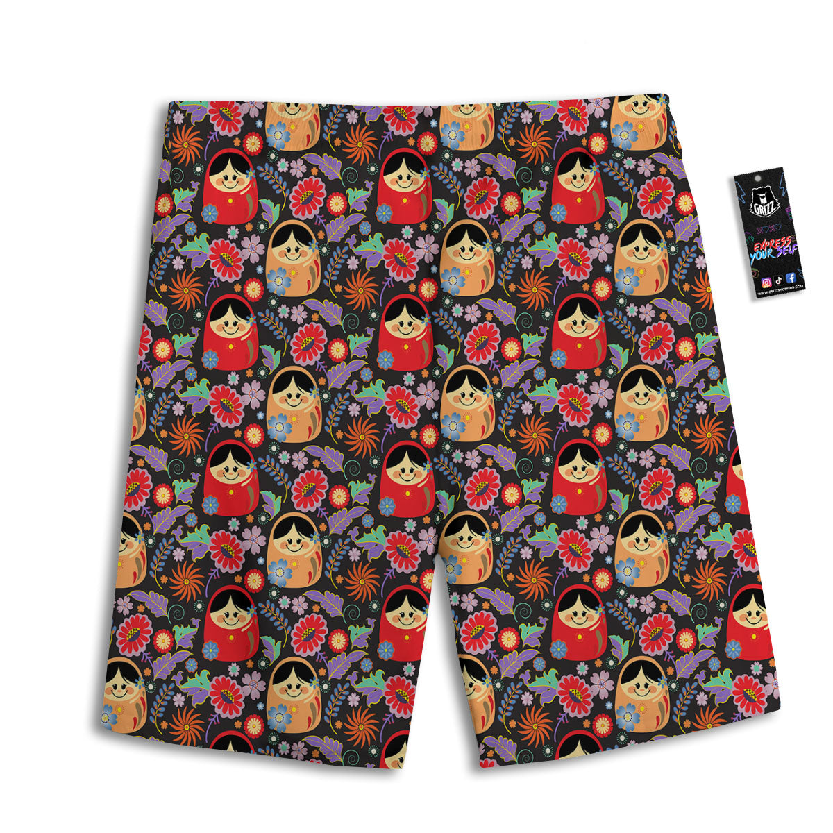 Girly Flower Pink Print Pattern Men's Athletic Shorts-grizzshop