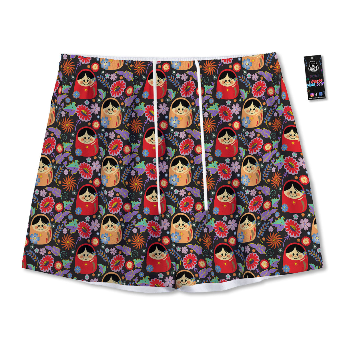 Girly Flower Pink Print Pattern Mesh Shorts
