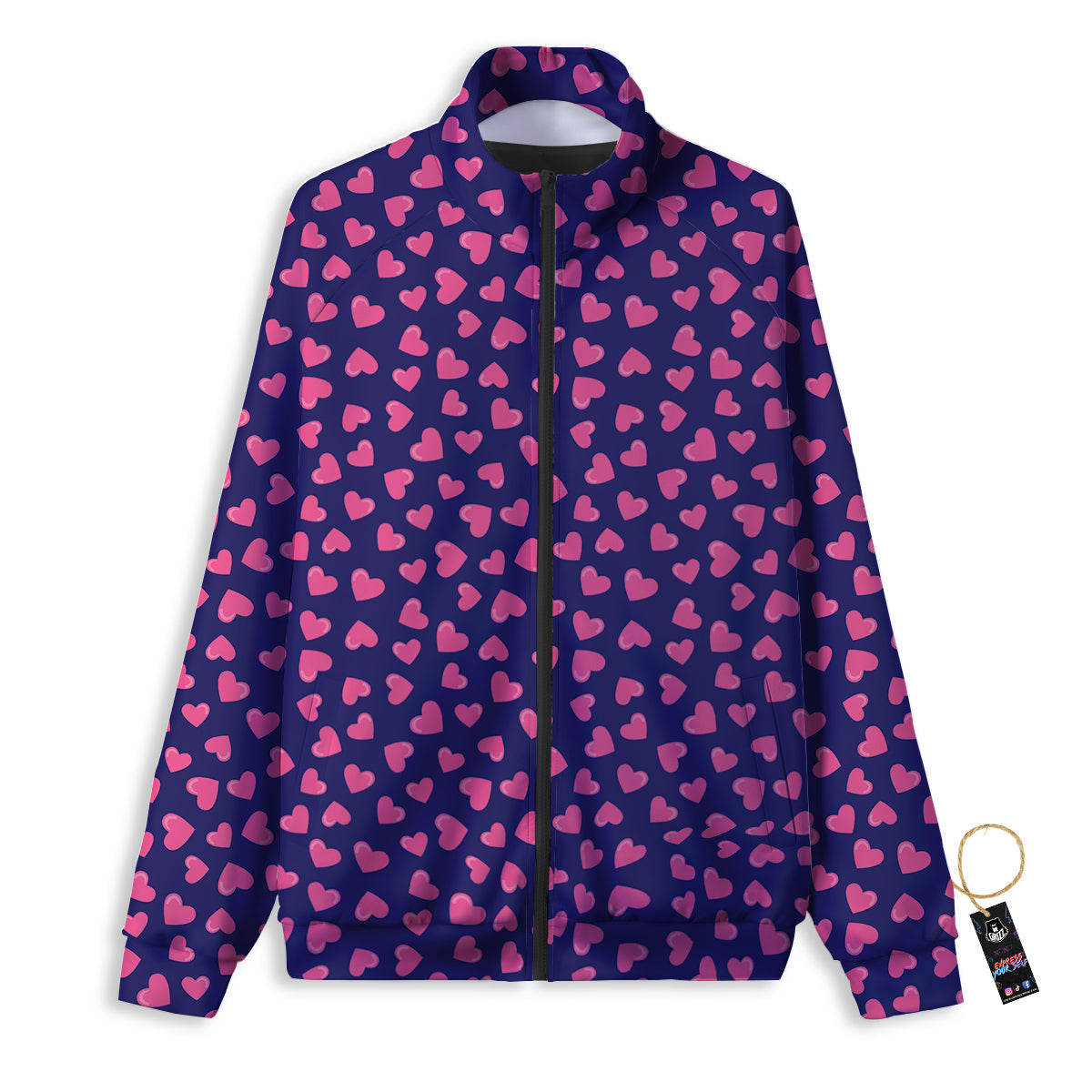 Girly Heart Cute Print Pattern Track Jacket-grizzshop