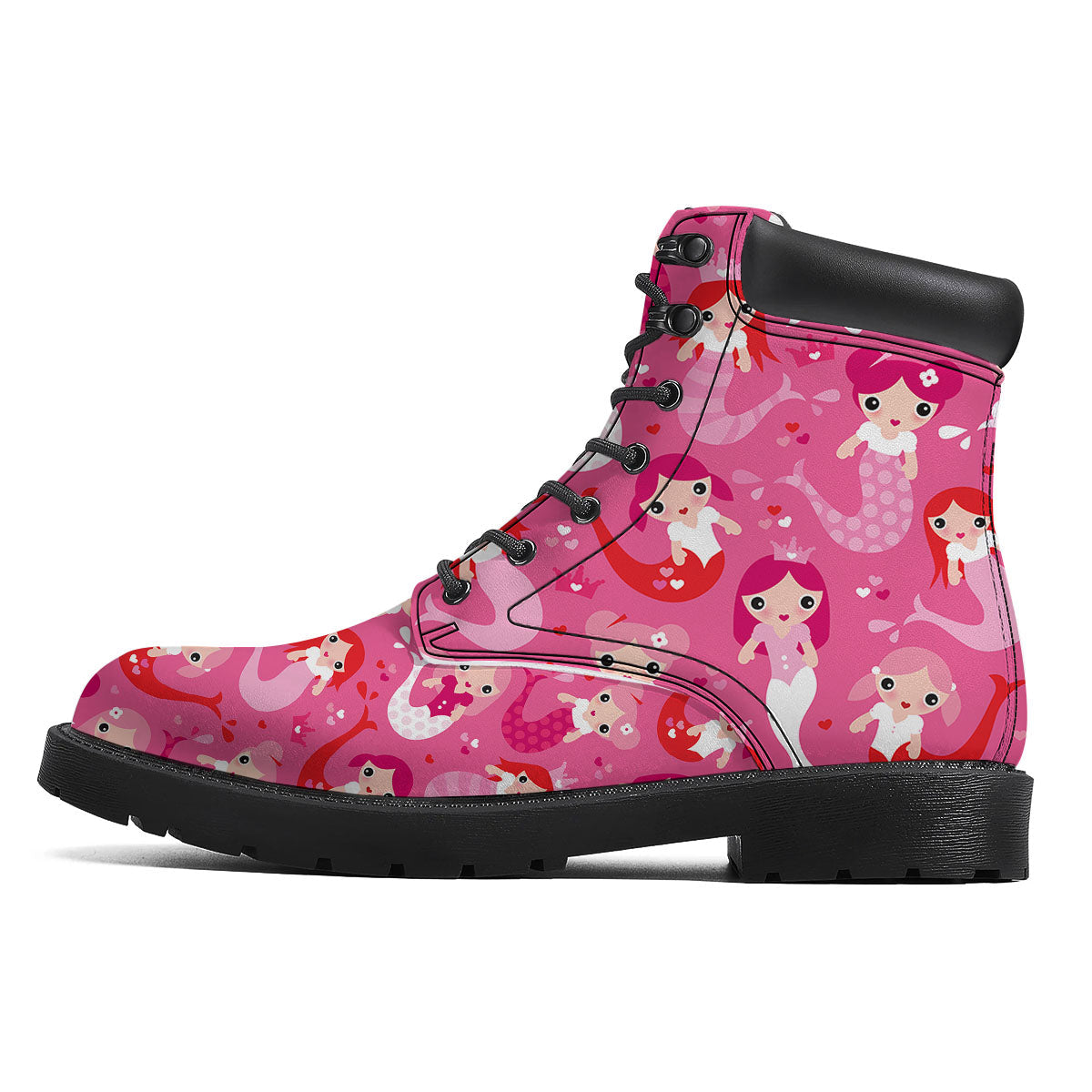 Girly Mermaid Pink Print Pattern Boots-grizzshop
