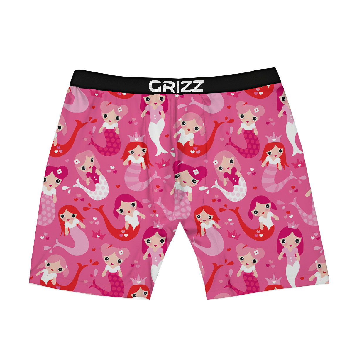 Girly Mermaid Pink Print Pattern Boxer Briefs-grizzshop