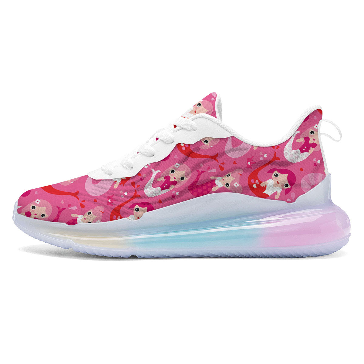 Girly Mermaid Pink Print Pattern Running Sneakers-grizzshop