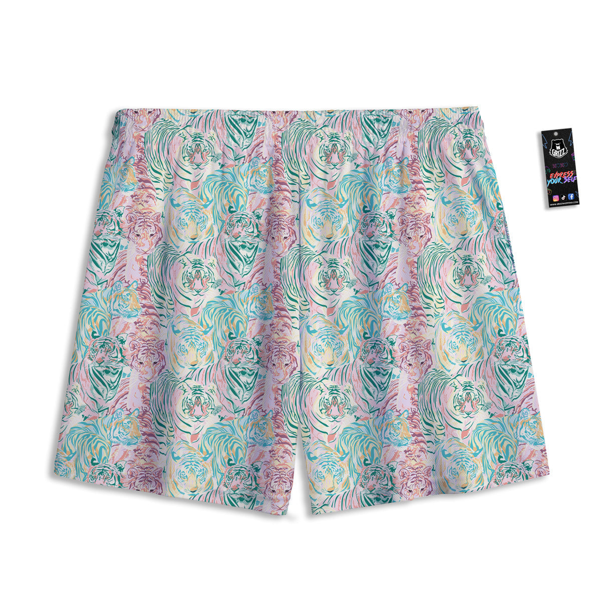 Kaleidoscope Lights Gold Print Mesh Shorts