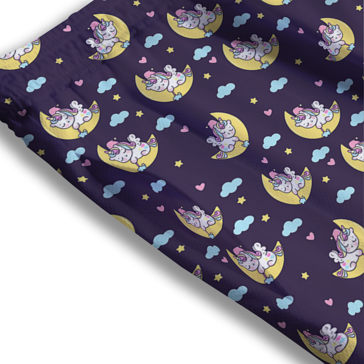 Girly Unicorn Night Print Pattern Mesh Shorts