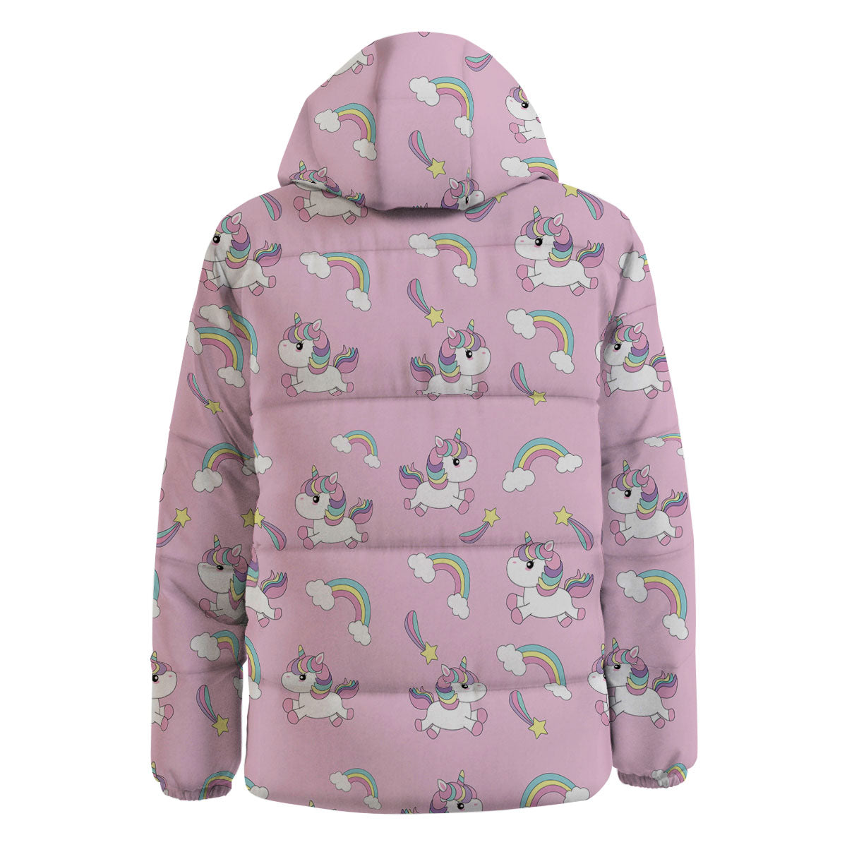 Girly Unicorn Pink Print Pattern Down Jacket-grizzshop