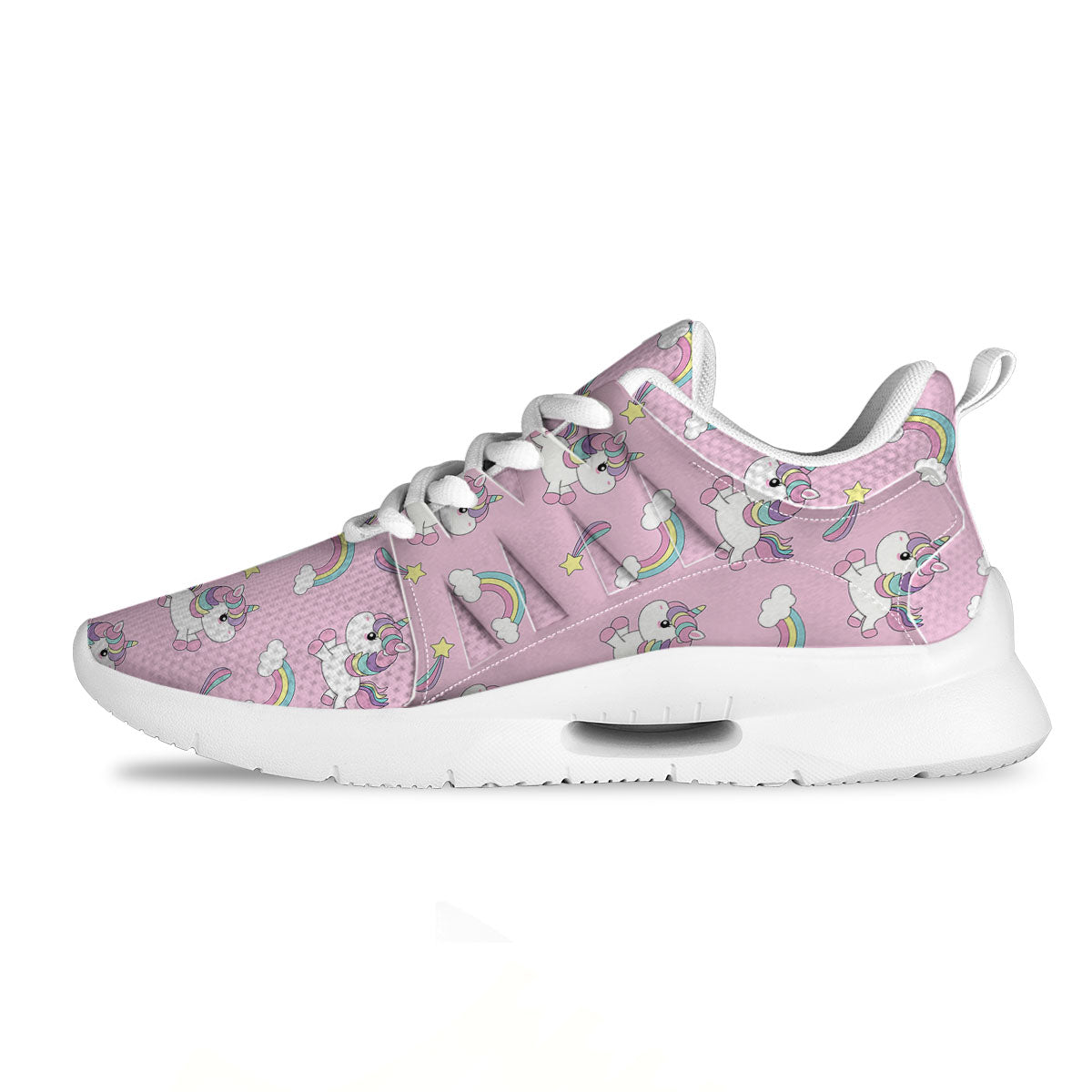 Girly Unicorn Pink Print Pattern Tennis Shoes-grizzshop