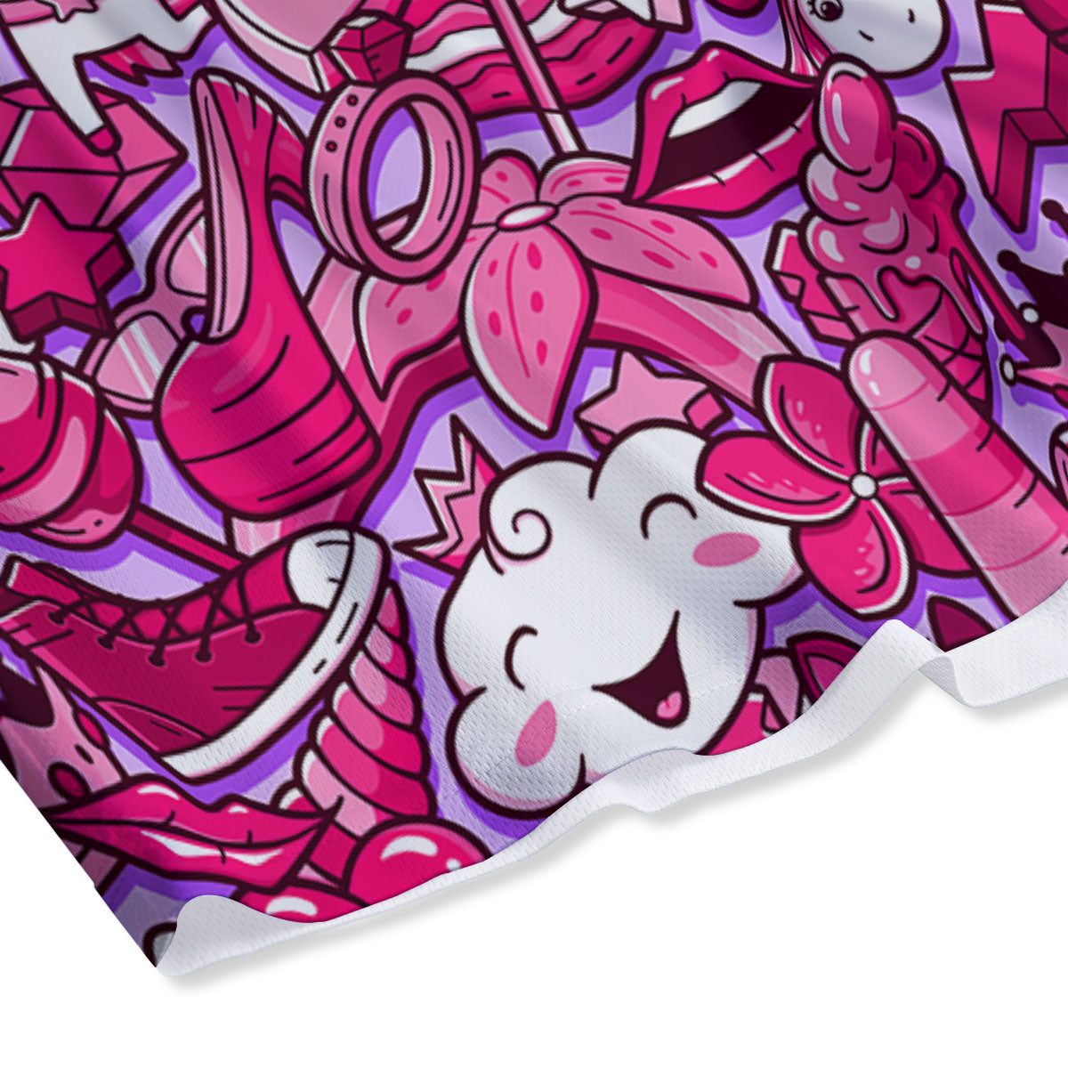 Girly Unicorn Purple Print Pattern Mesh Shorts