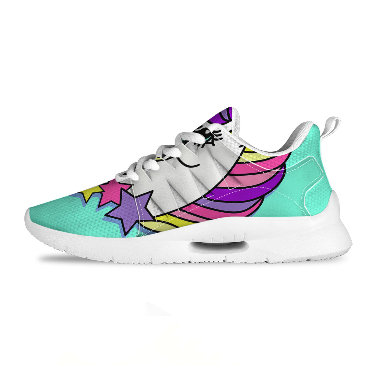 Girly Unicorn Teal Print Tennis Shoes-grizzshop