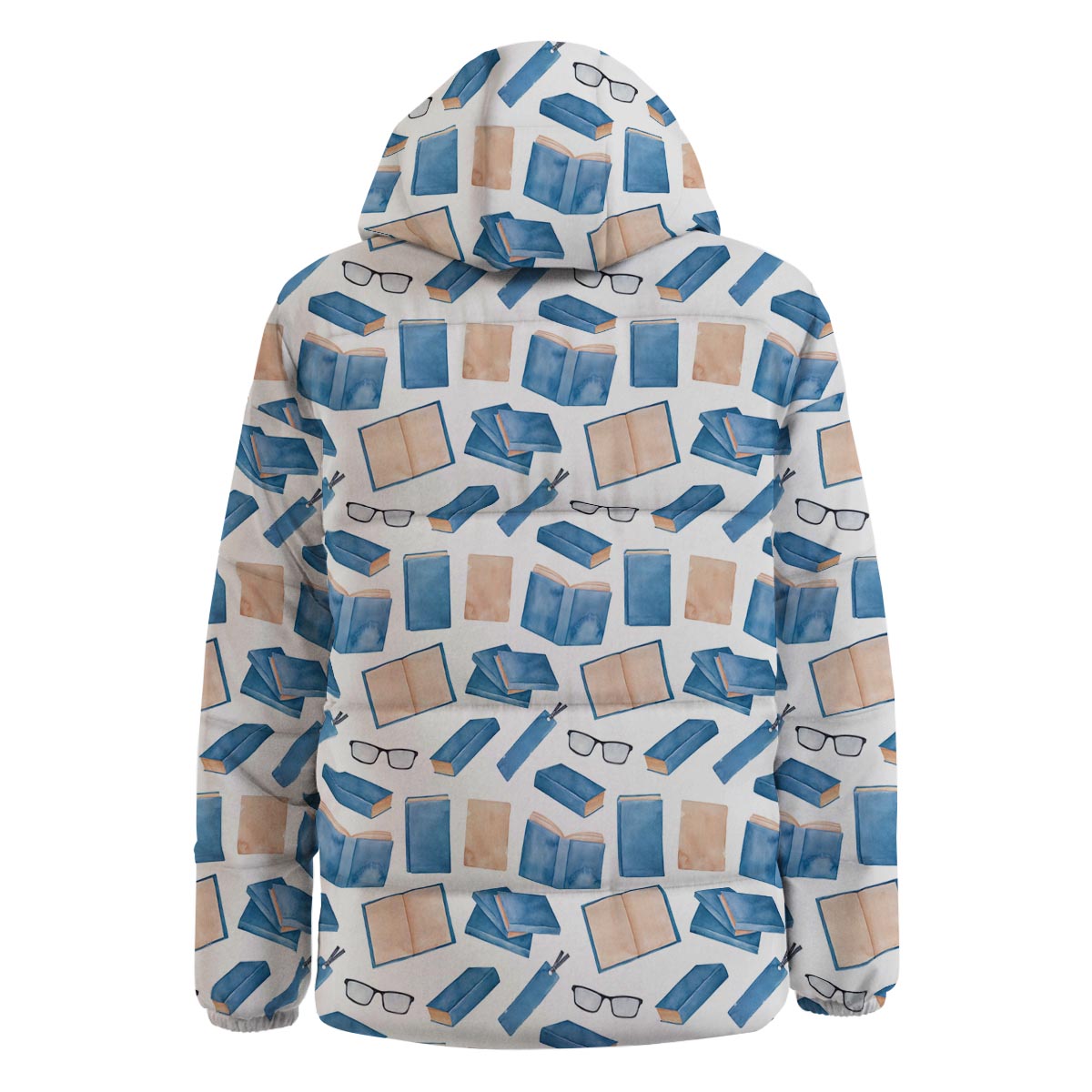 Glasses And Reading Books Print Pattern Down Jacket-grizzshop