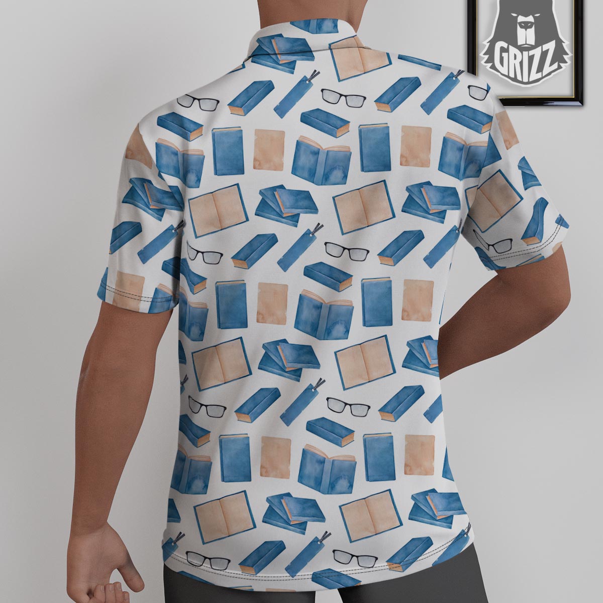 Glasses And Reading Books Print Pattern Untucked Shirts-grizzshop