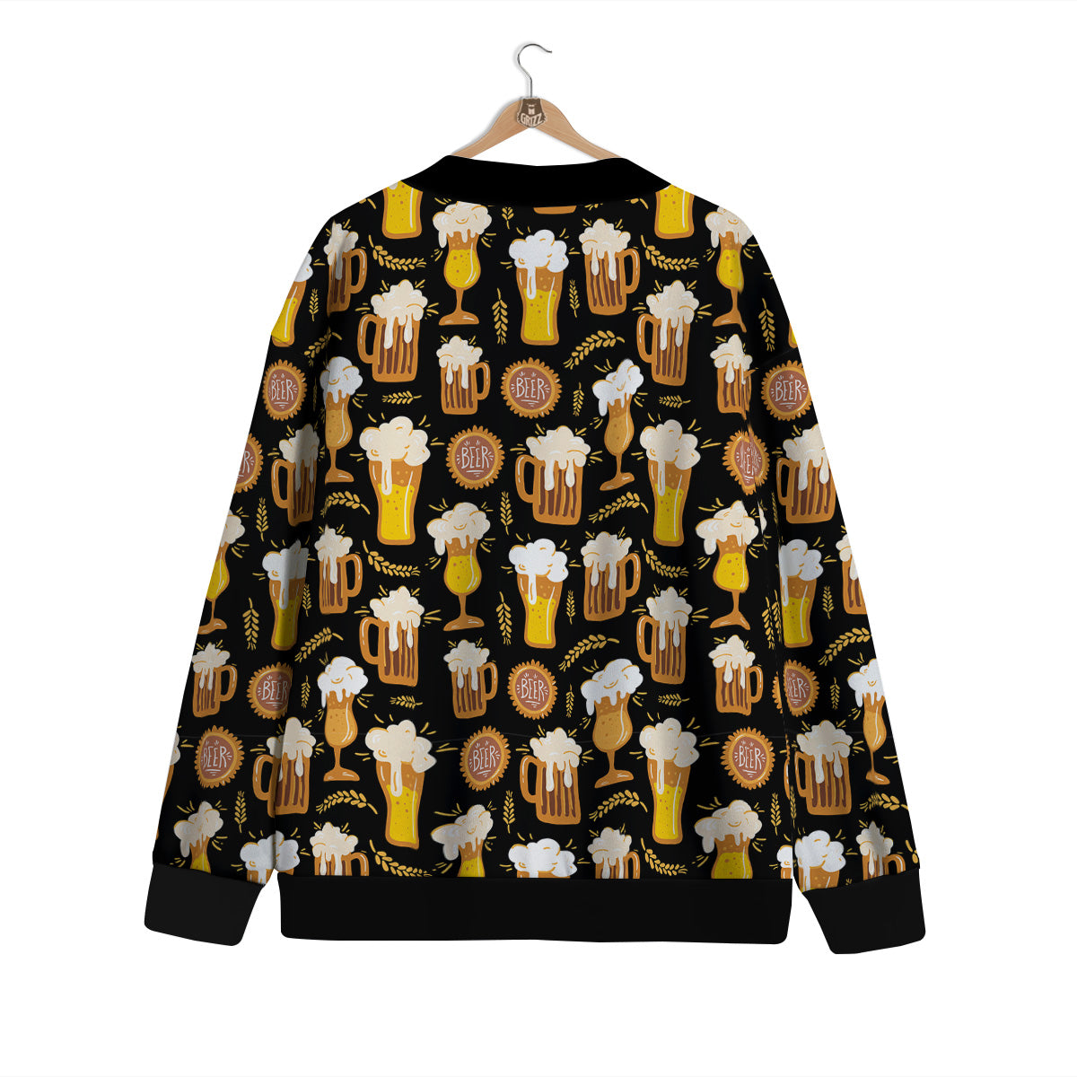 Glasses Of Beer Vintage Print Pattern Cardigan-grizzshop