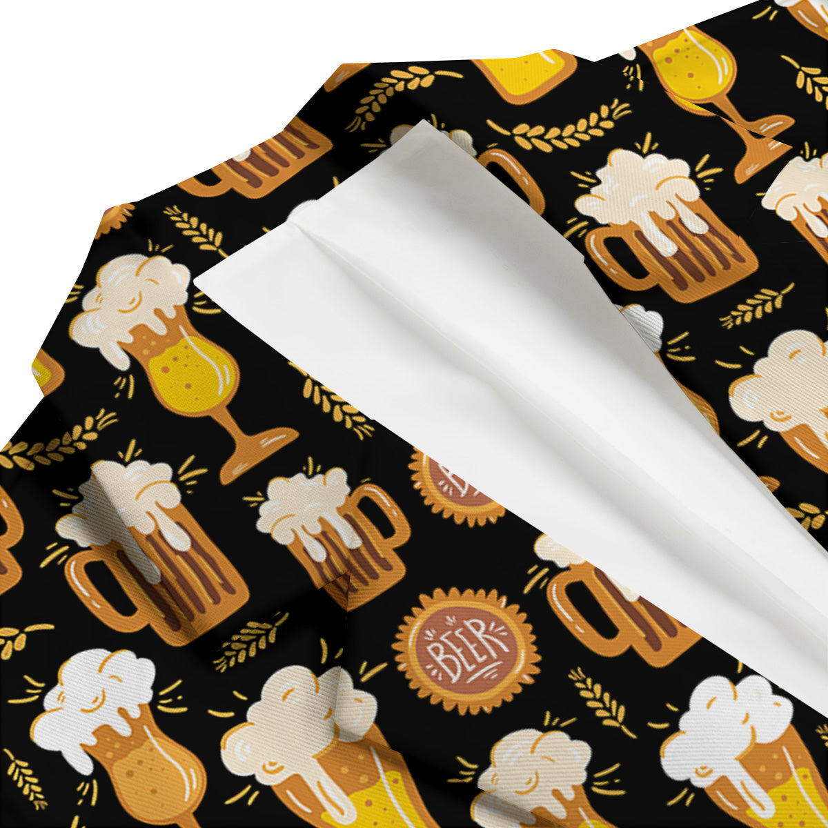 Glasses Of Beer Vintage Print Pattern Men's Blazer-grizzshop