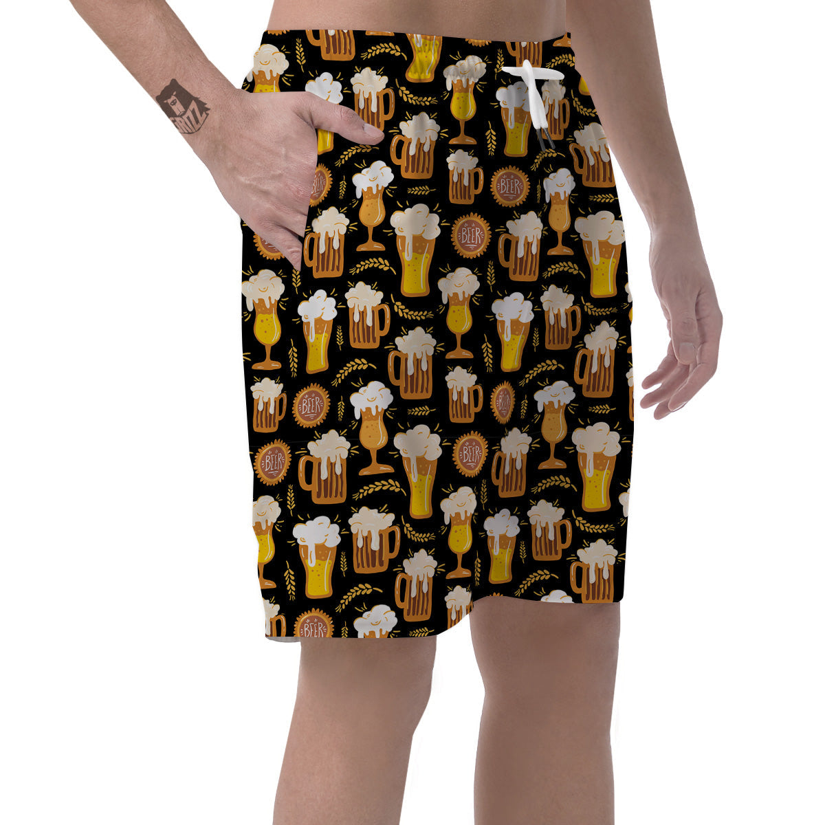 Glasses Of Beer Vintage Print Pattern Men's Shorts-grizzshop