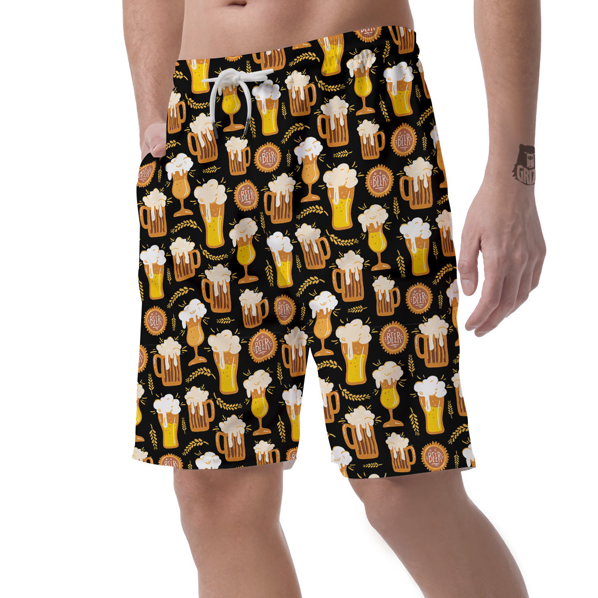 Glasses Of Beer Vintage Print Pattern Men's Shorts-grizzshop