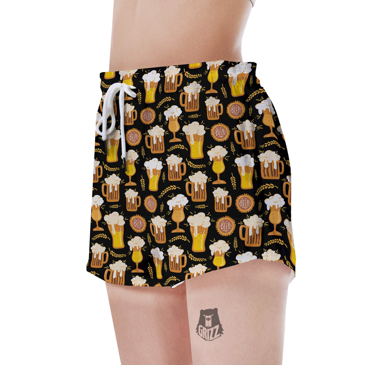 Glasses Of Beer Vintage Print Pattern Women's Shorts-grizzshop