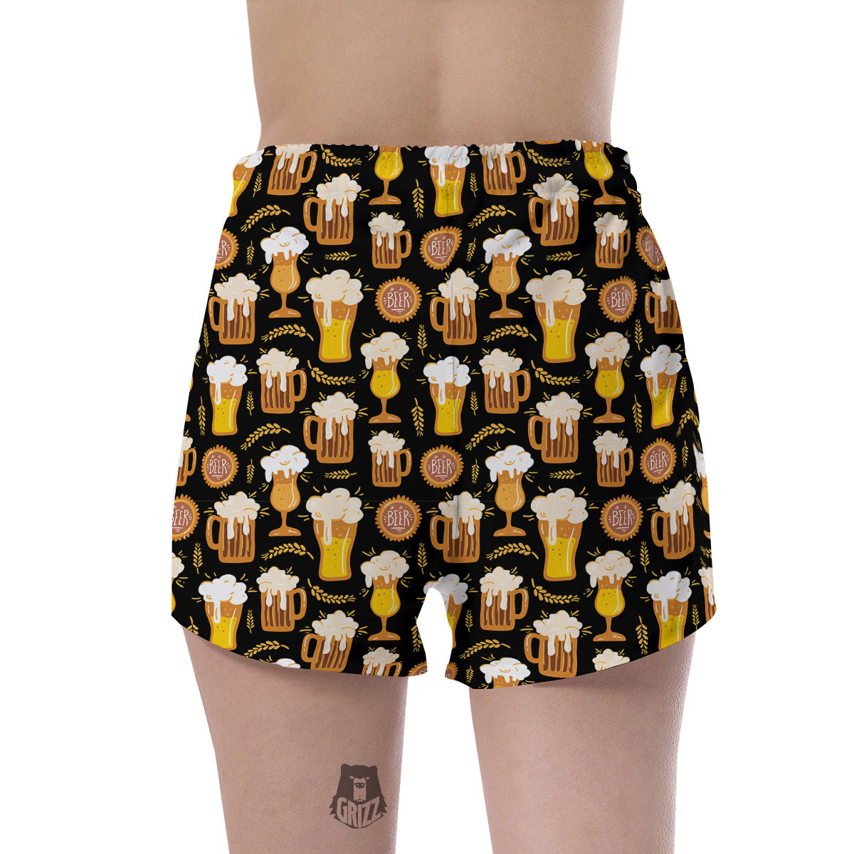 Glasses Of Beer Vintage Print Pattern Women's Shorts-grizzshop