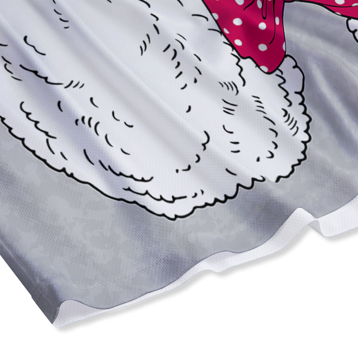 Glasses Poodle Print Mesh Shorts