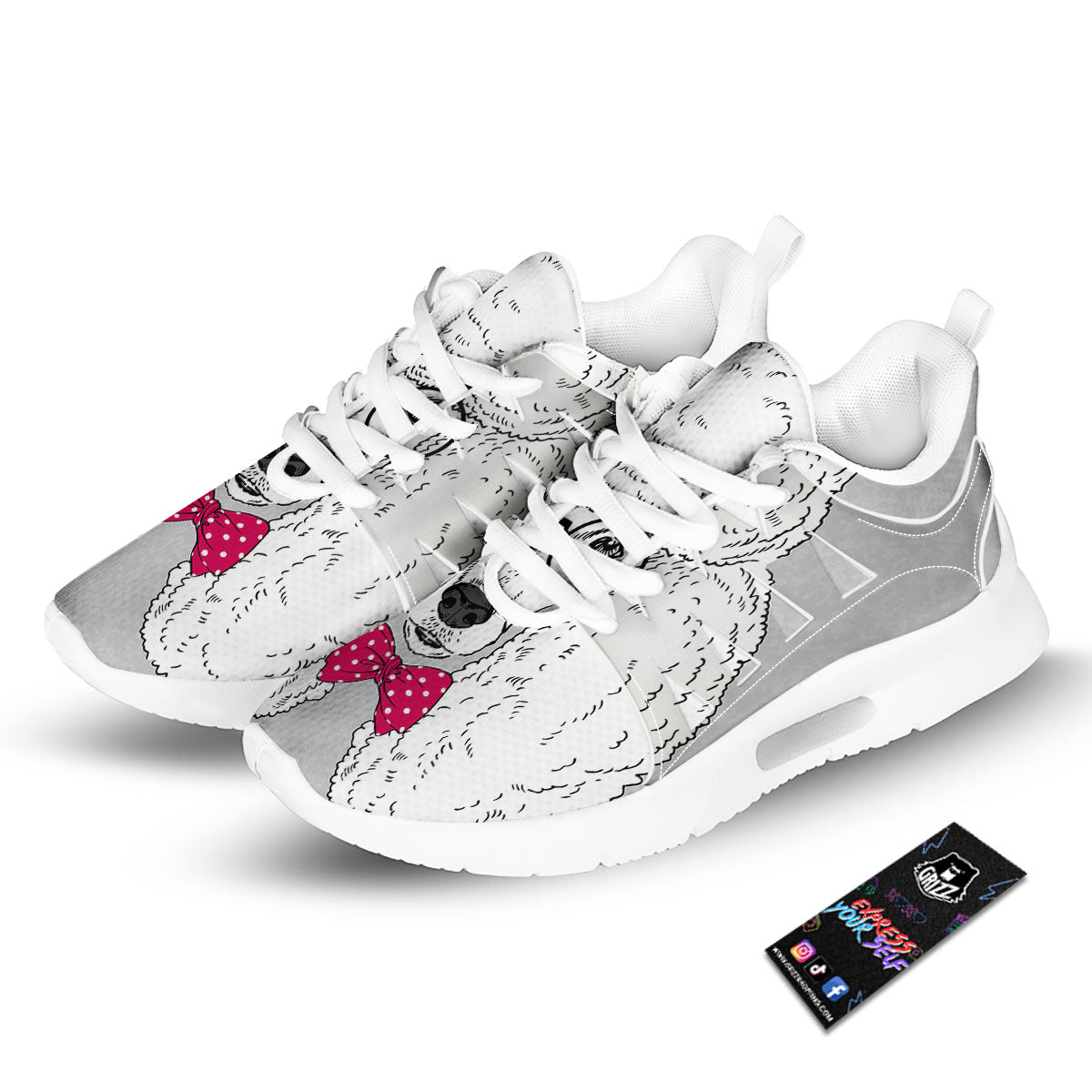 Glasses Poodle Print Tennis Shoes-grizzshop