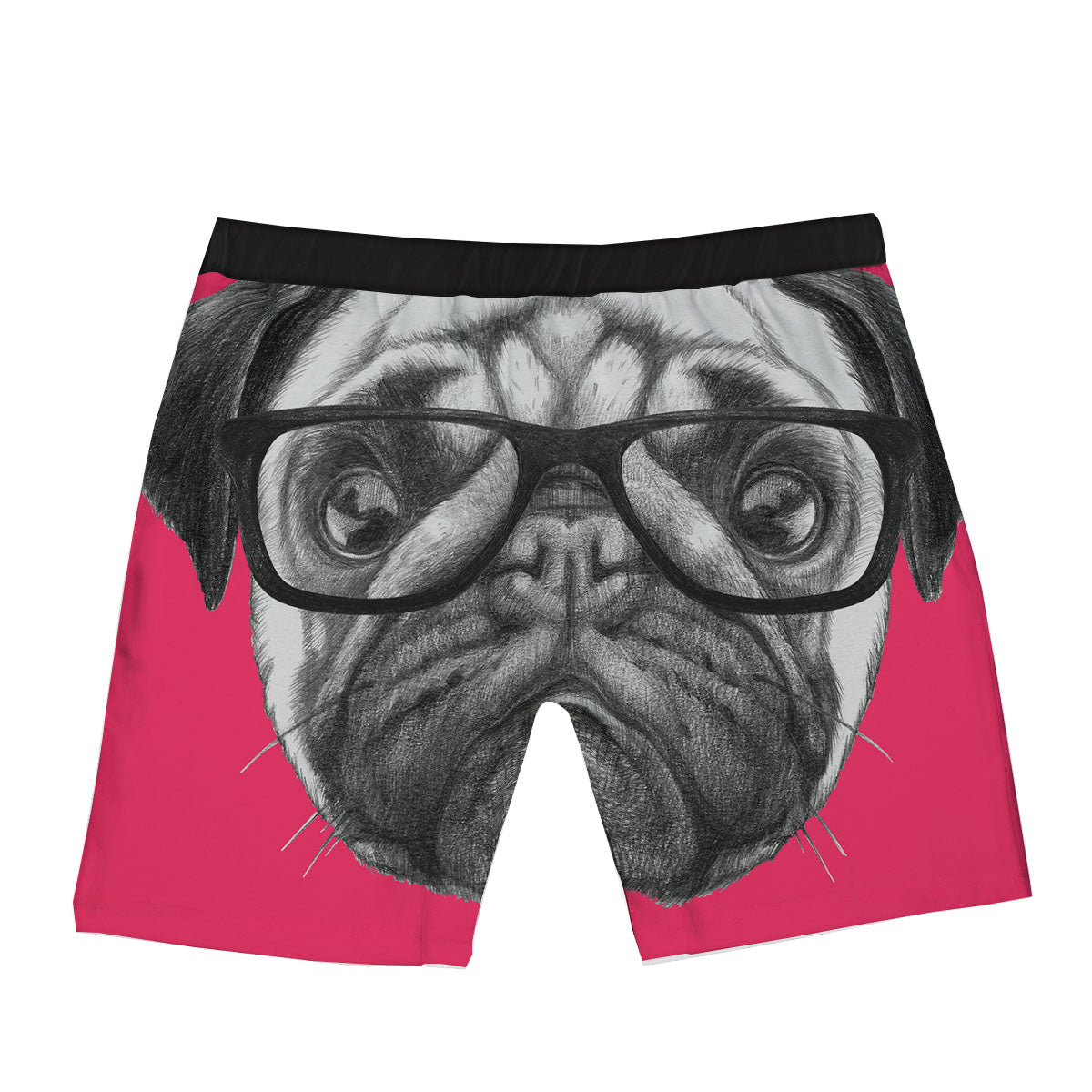 Glasses Pug Portrait Print Boxer Briefs-grizzshop