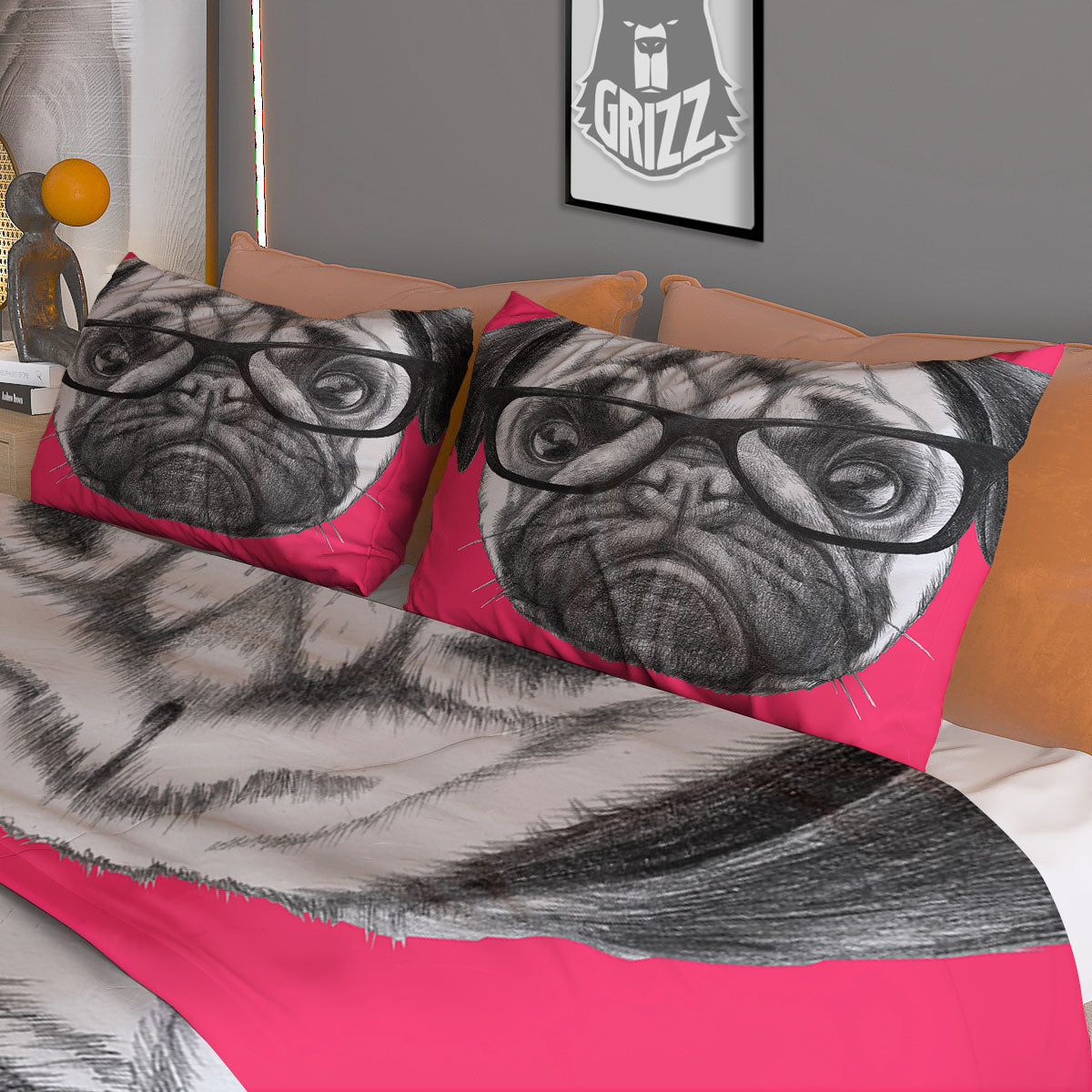 Geometric Heart Valentine's Day Print Pattern Duvet Cover Bedding Set