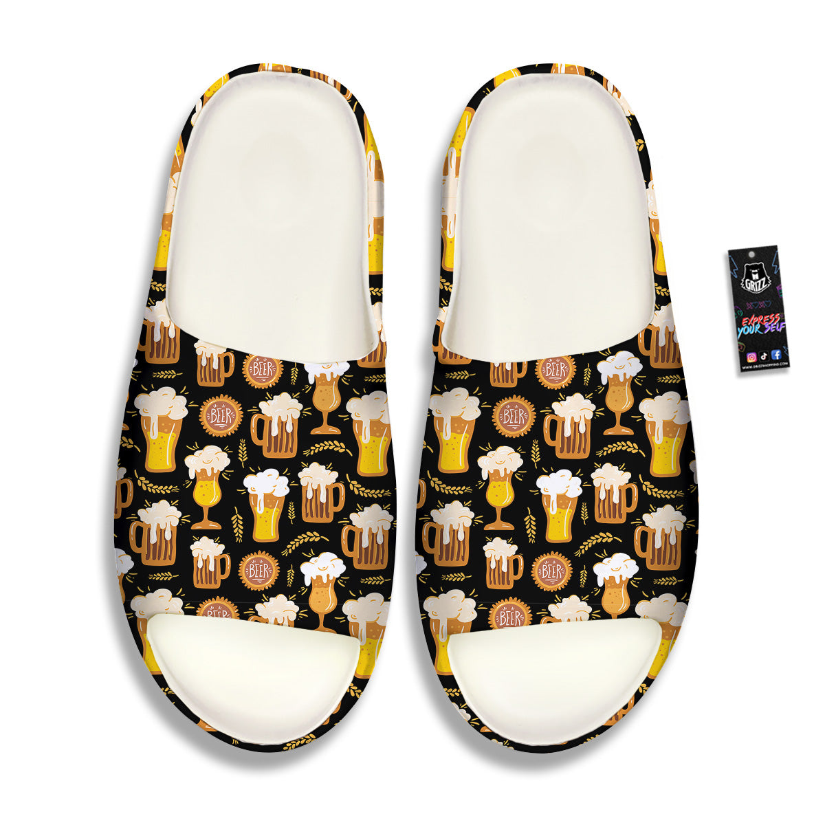 Glasses Of Beer Vintage Print Pattern Sandals-grizzshop