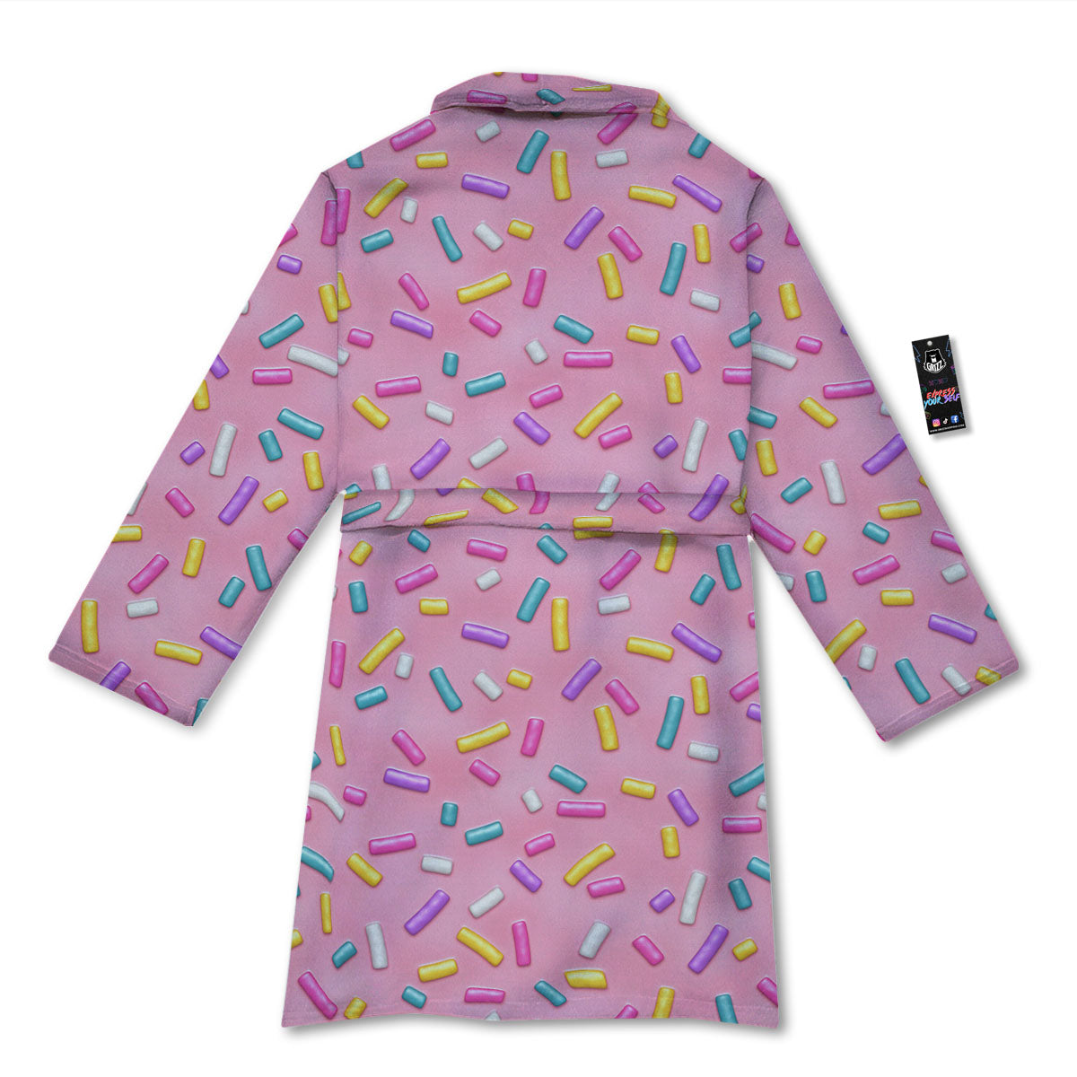 Glazed Donut Pink Print Pattern Bathrobe-grizzshop