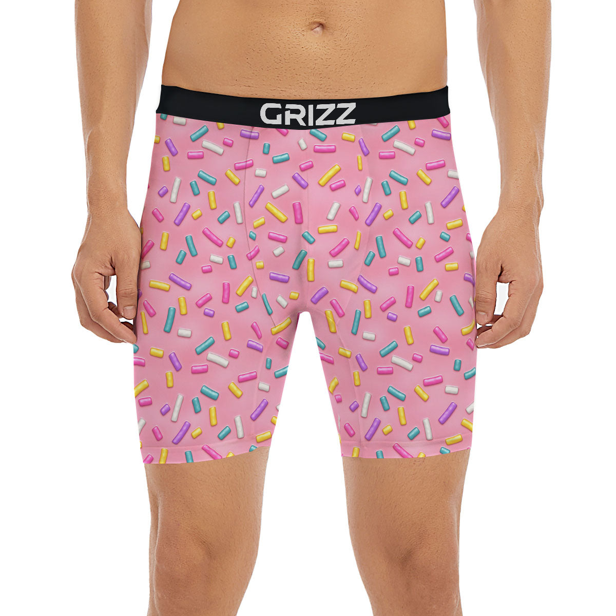 Glazed Donut Pink Print Pattern Boxer Briefs-grizzshop