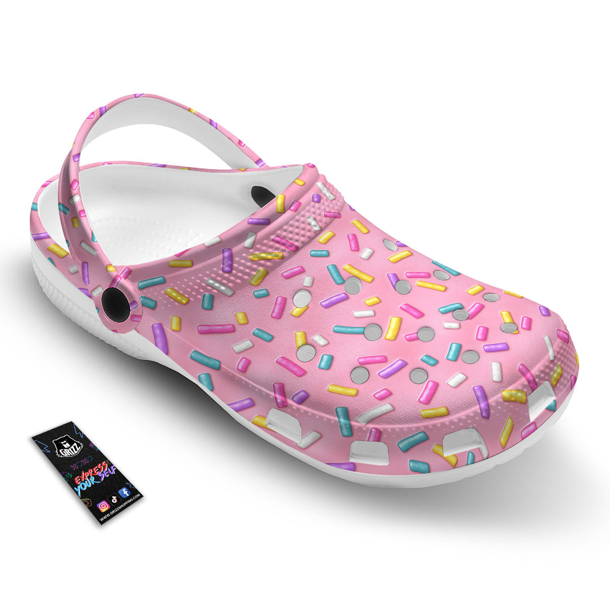 Glazed Donut Pink Print Pattern Clog-grizzshop