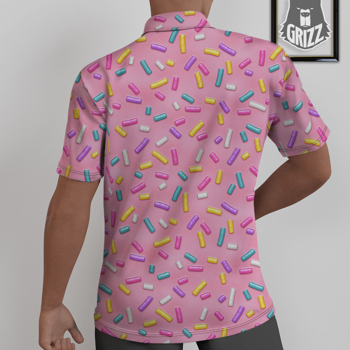 Glazed Donut Pink Print Pattern Untucked Shirts-grizzshop