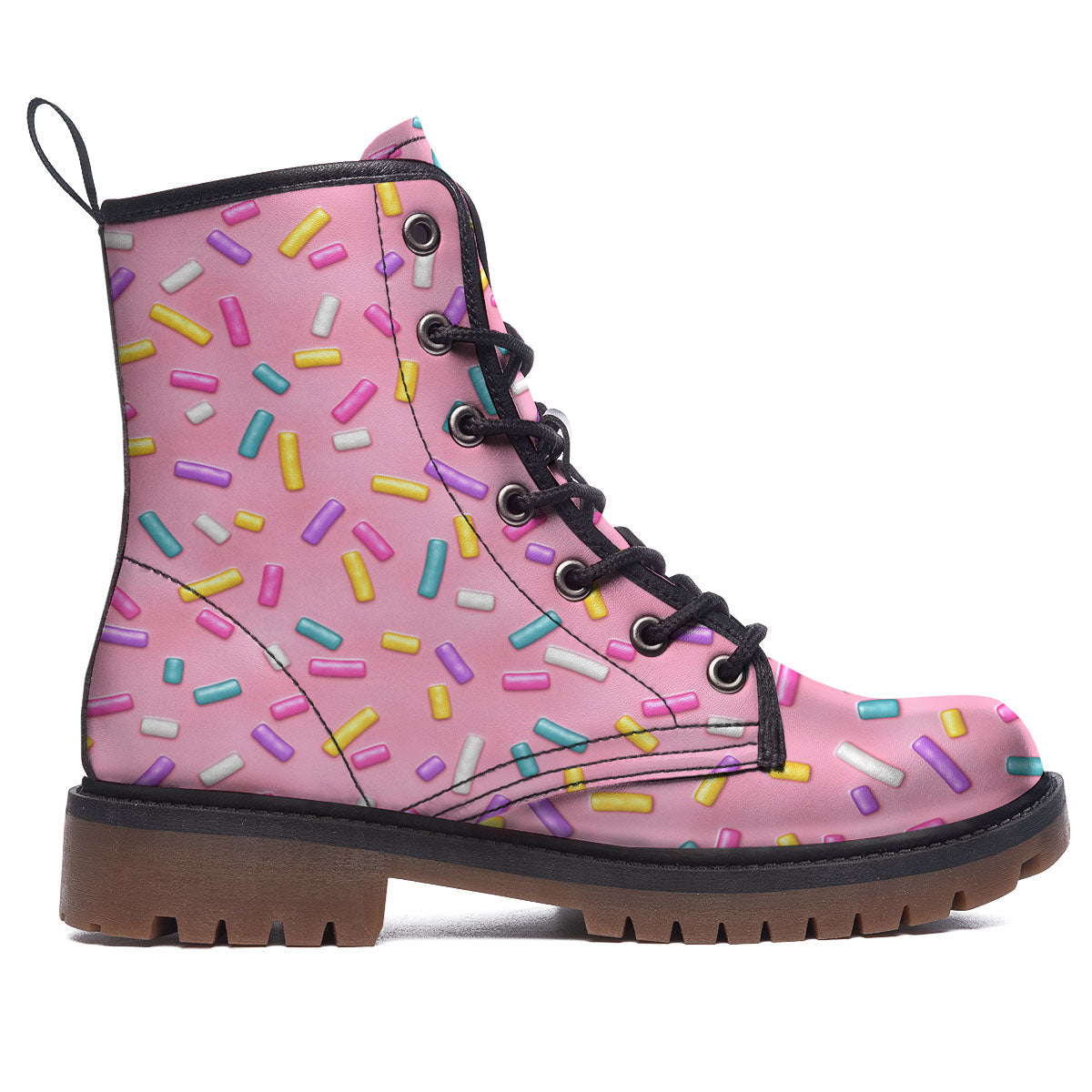 Glazed Donut Pink Print Pattern Work Boots-grizzshop